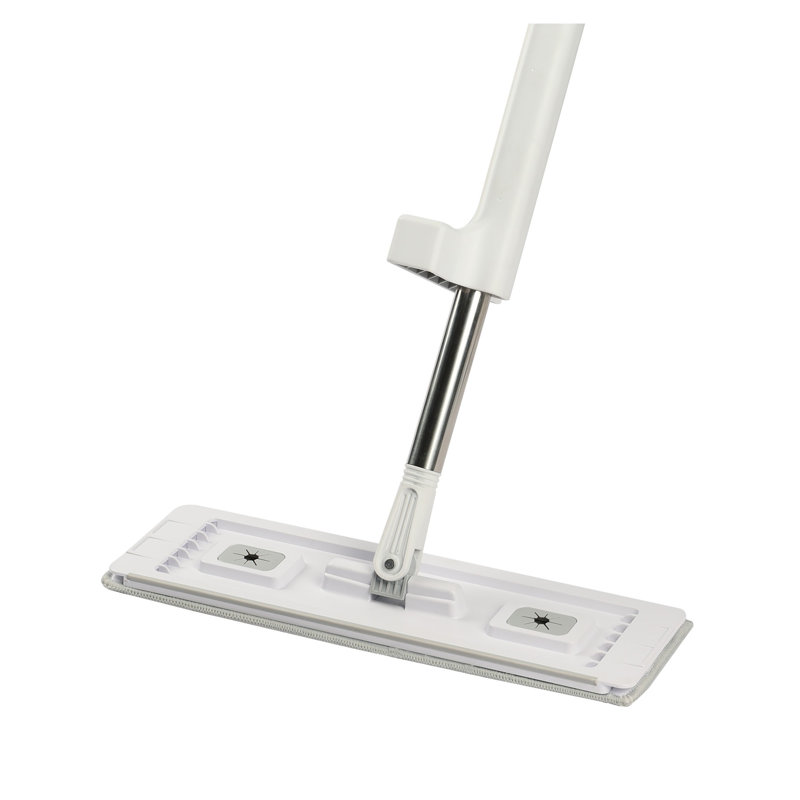 Self-Wringing Flat Mop with Stainless Steel Handle - Microfiber Floor Cleaner for Hardwood, Tile & Laminate - Includes 4 Reusable Washable Pads