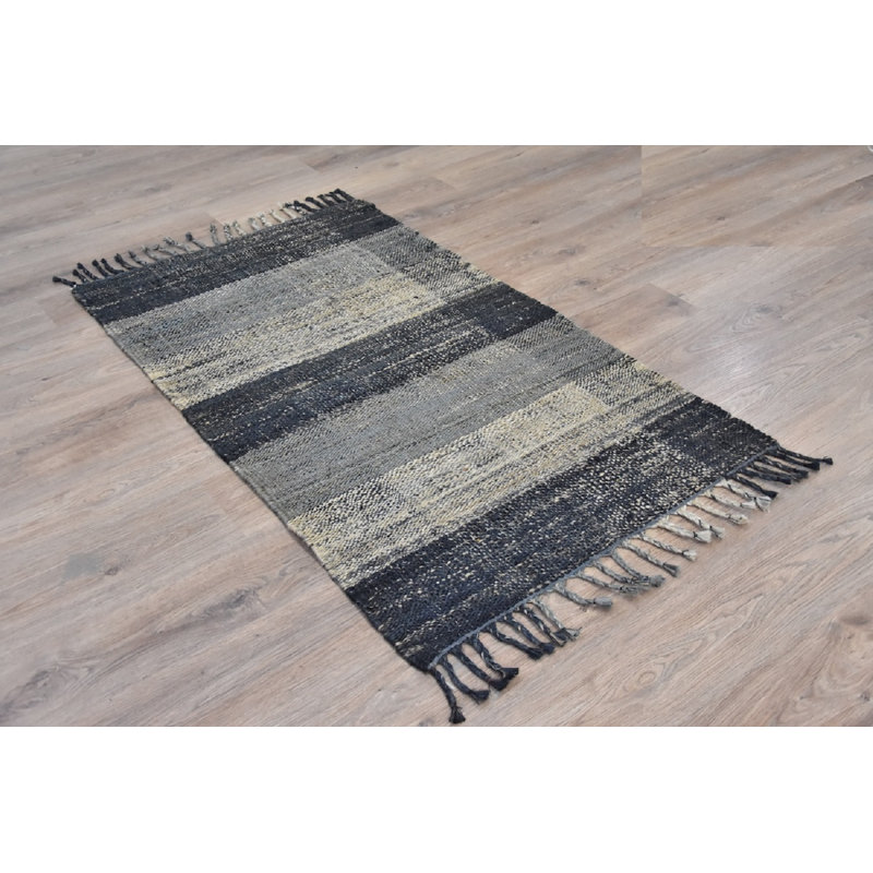 Tapis noué la zone grise à la main Kurtis, Rectangle 3 pi x 5 pi