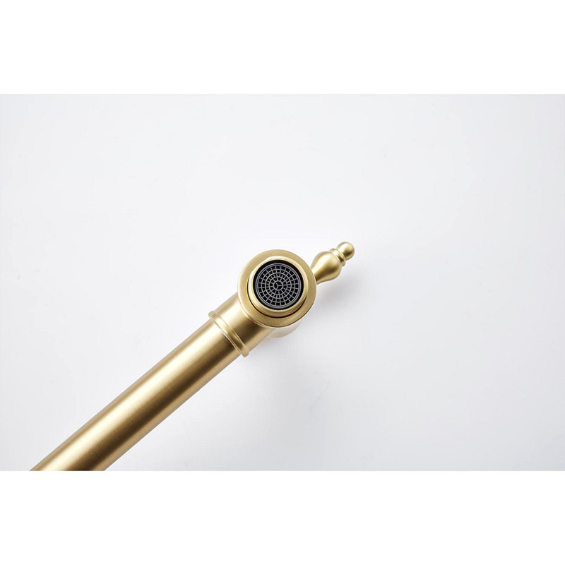 Wall Mount Folding Kitchen Pot Filler Faucet, Brushed Gold
