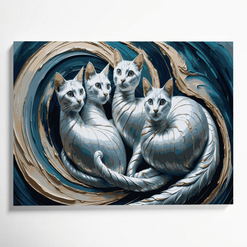 Cats Korat Gray Canvas Wall Art