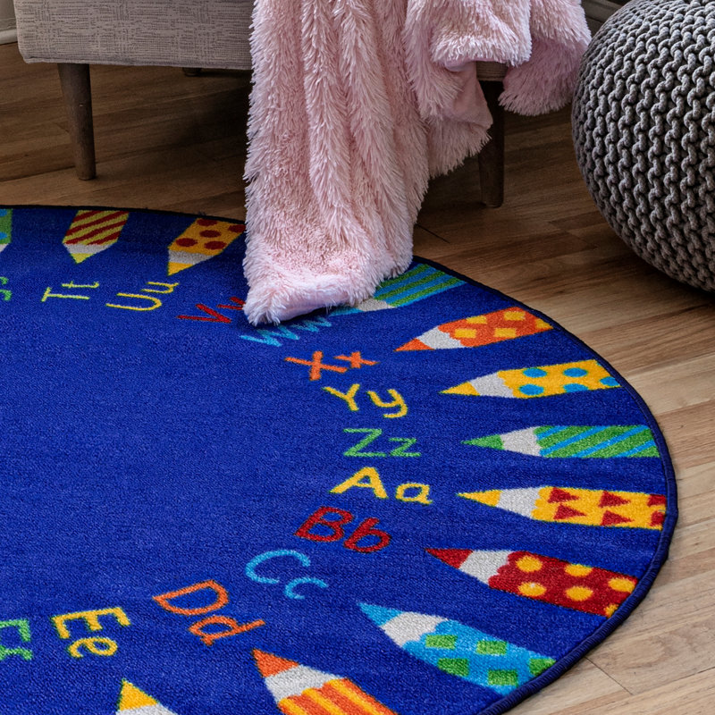 Tapis à poils longs Deandre, Rond 5 pi