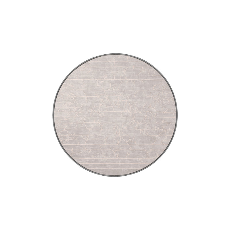 Tapis gris lavable à la machine, Rond 7 pi