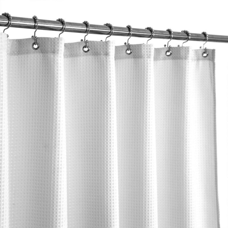 Rideau de douche Luxury Waffle Weave, H 72 po x l 71 po, Blanc