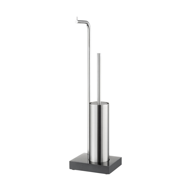 Brushed Stainless Steel Modern Toilet Brush and Holder Set