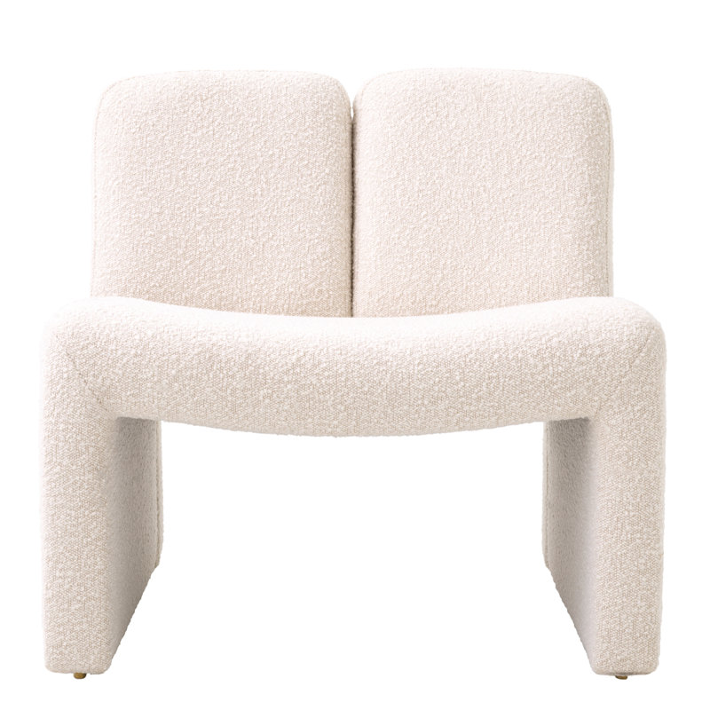 Macintosh Armless Chair, Cream Polyester Blend