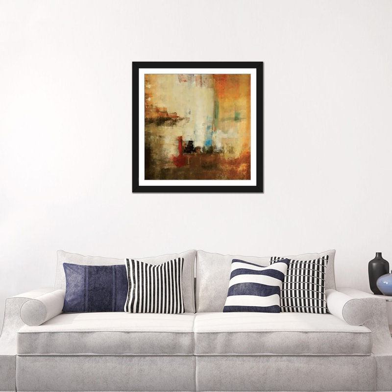 «Freeflow», reproduction sur toile, H 16 po x l 16 po x P 1 po, Papier d'art encadré noir, Blanc