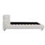 Lit tapissier contemporain avec tissu bouclé en molleton Teddy et pieds ronds massifs Design courbé élégant pour la chambre à coucher, grand lit, blanc