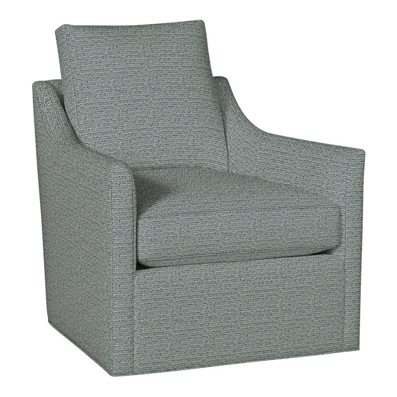 Newlin 30.5" Newlin Barrel Back Swivel Chair, Navada Blue, No