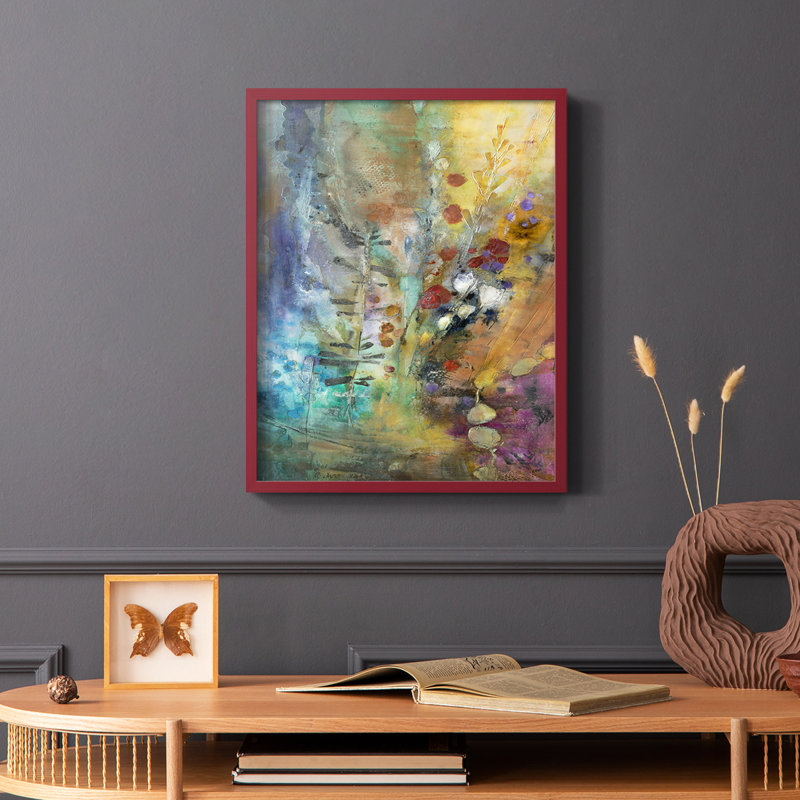 «Fall Fling», reproduction encadrée - bois massif, Cadre simple rouge, H 10 po x l 8 po