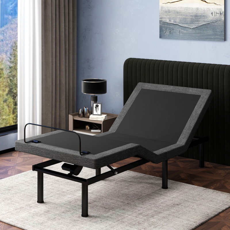 Structure de lit réglable Modern Modern avec matelas de 12 po, télécommande sans fil, fonction anti-ronflement, assemblage sans outil