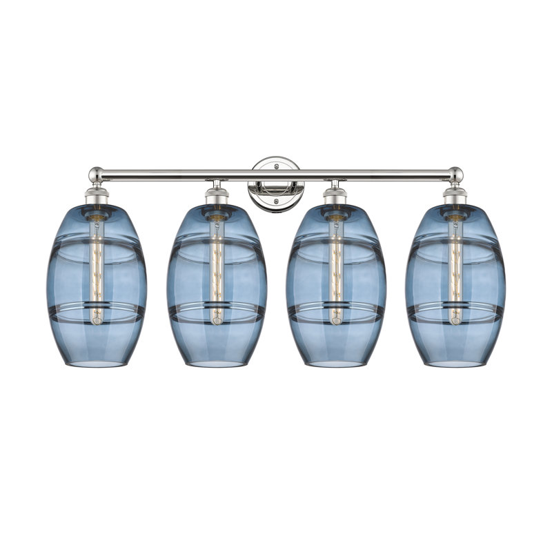 Dundrod 4 - Light Dimmable Vanity Light, Princess Blue, Polished Nickel