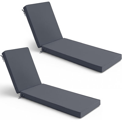Lounge Chair Cushion, 80x21x3 High Elasticity Water-Resistant | Chaise Lounge Cushions Outdoor for Furniture with Removable Cover Non-Slip Bottom for Pool, Deck, Lawn