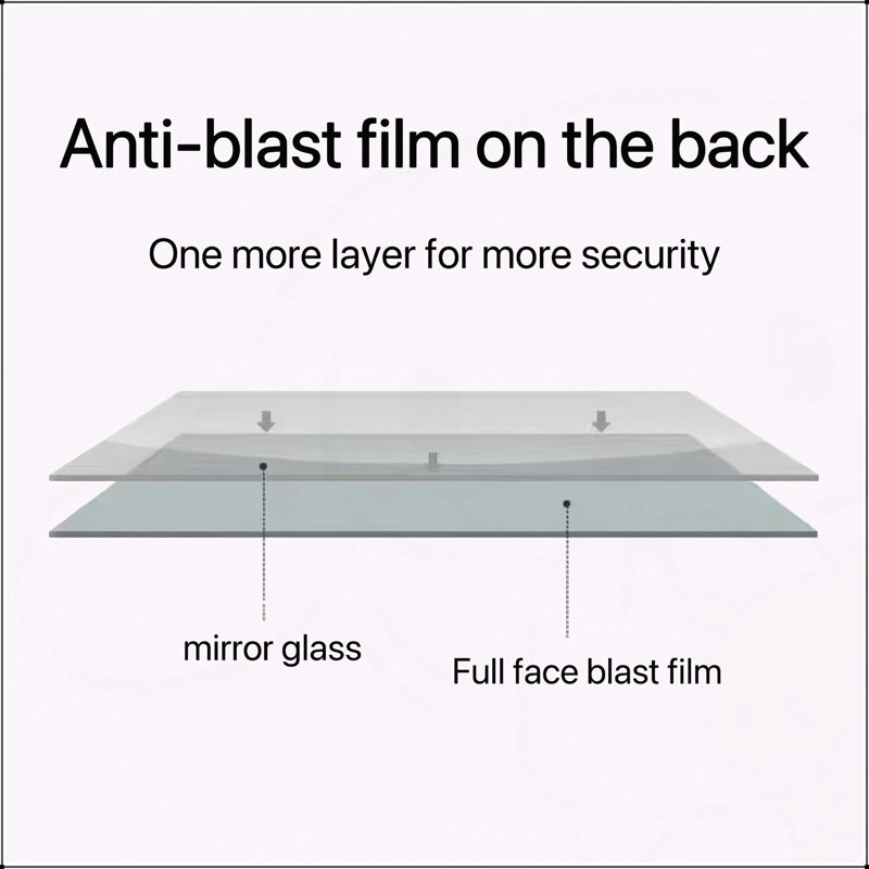 Wall-mounted Round-angle Dressing Mirror with High-quality Silver Mirror and Explosion-proof Glass
