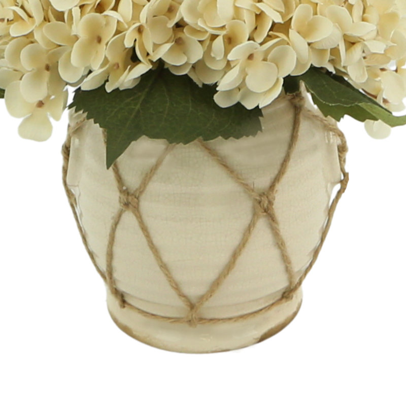 Hydrangea in Distressed Glaze Planter