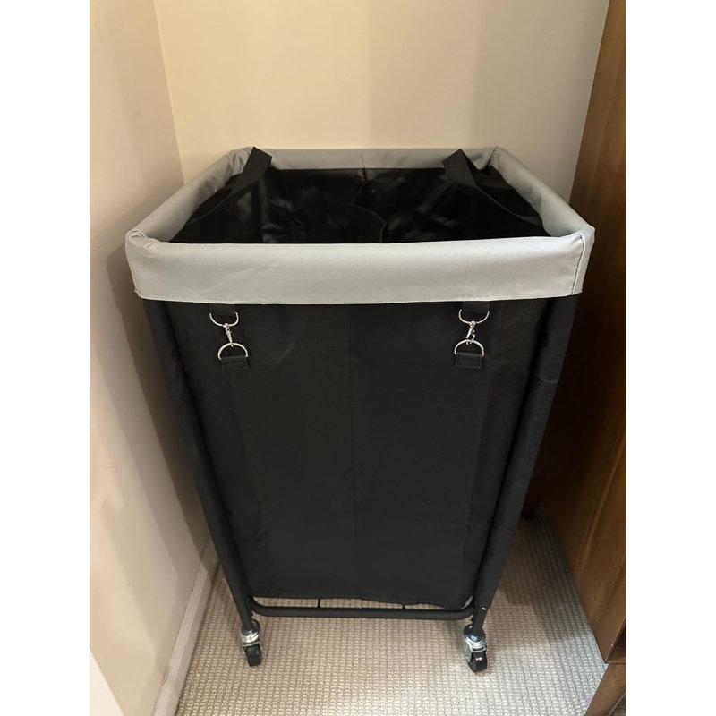 Rolling Laundry Hamper With Wheels,Large Laundry Cart With Steel Frame And Removable Bag,(Black/160L), Black