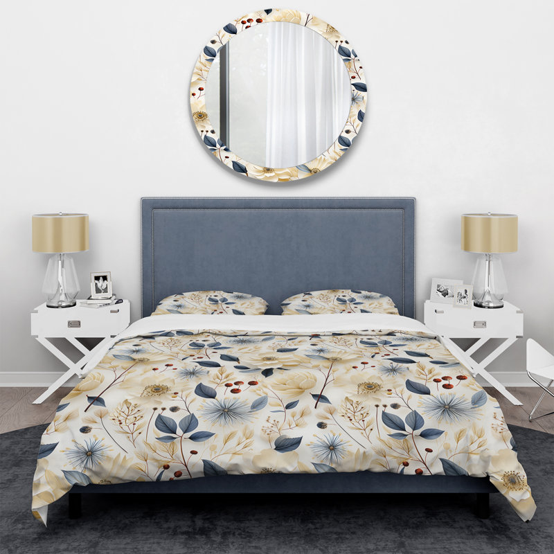 Ensemble de housse de couette Ethereal Botanics I, Housse de couette pour très grand lit et 2 très