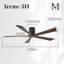 60" Irene 5-Blade Hugger Ceiling Fan with Wall Remote-1087667335-1087667352-1087667376