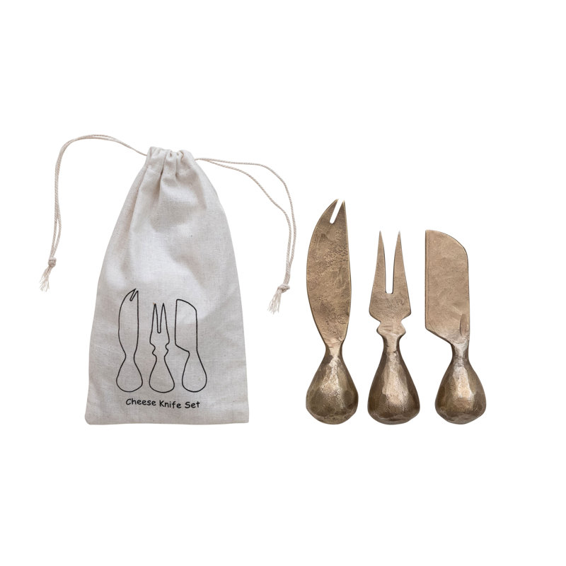 Hand-Forged Metal Cheese Knives Set
