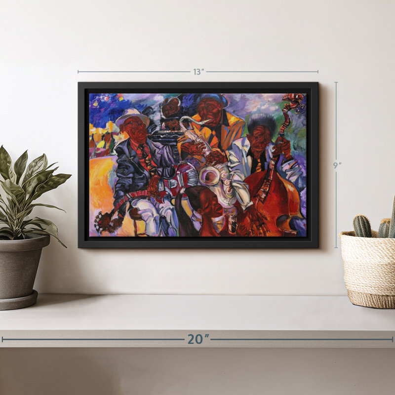 Reproduction d'art sur toile Jazz Band, H 9 po x l 13 po