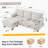 86" Linen Upholstered Sofa with a Movable Storage Ottoman, Underseat Storage and 2 Flip-up Armrests-117792576