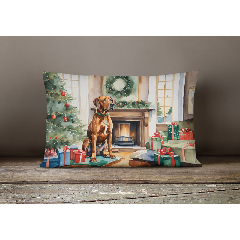 Rhodesian Ridgeback Cozy Christmas Throw Pillow