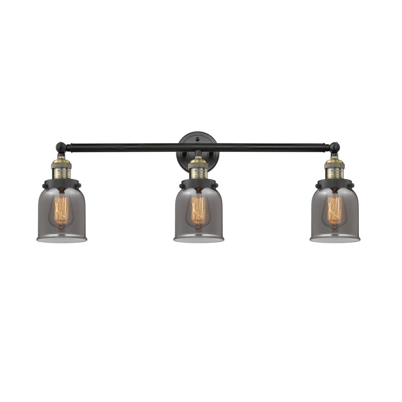 Barre d'éclairage de salle de bain à 3 lumières à intensité variable, Laiton antique noir