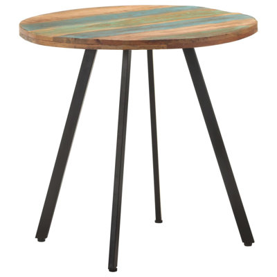 Dining Table Mixed Color Wood Finish Rustic Reclaimed Wood Dining Table Contemporary Style