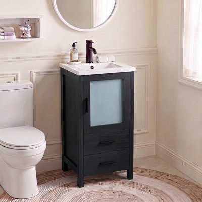 16'' Single Bathroom Vanity with Ceramic Top