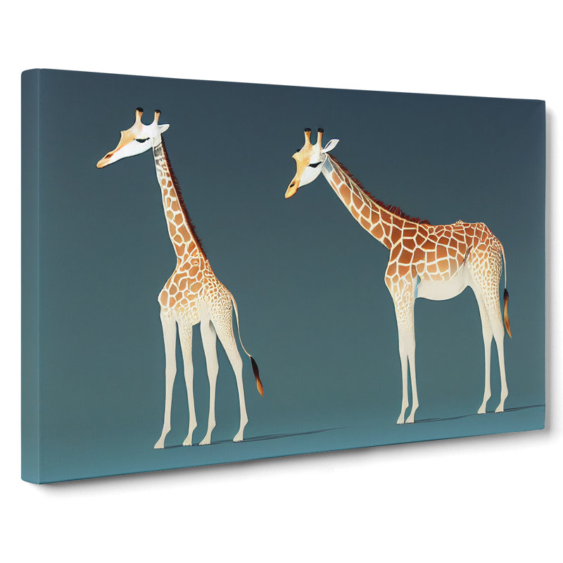 Two Young Giraffes - Wrapped Canvas, 35cm H x 50cm W x 3cm D