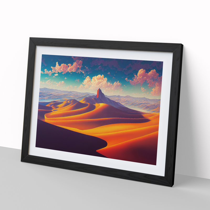 Breathtaking Mountain Landscape 1 Piece Single Picture Frame Wall Art, 34cm H x 46cm W x 2cm D, Black Framed