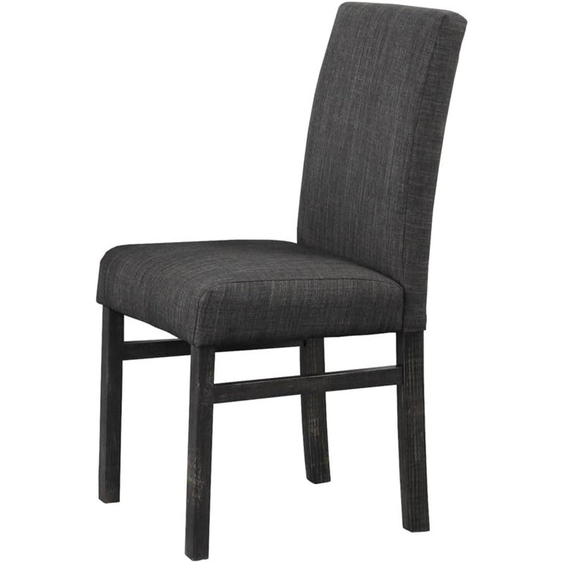 Ensemble de 2 chaises de salle à manger transitionnelles, Gris anthracite, Gris anthracite