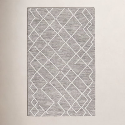 Zephyrine Gray Hand-Woven Geometric Jute Rug