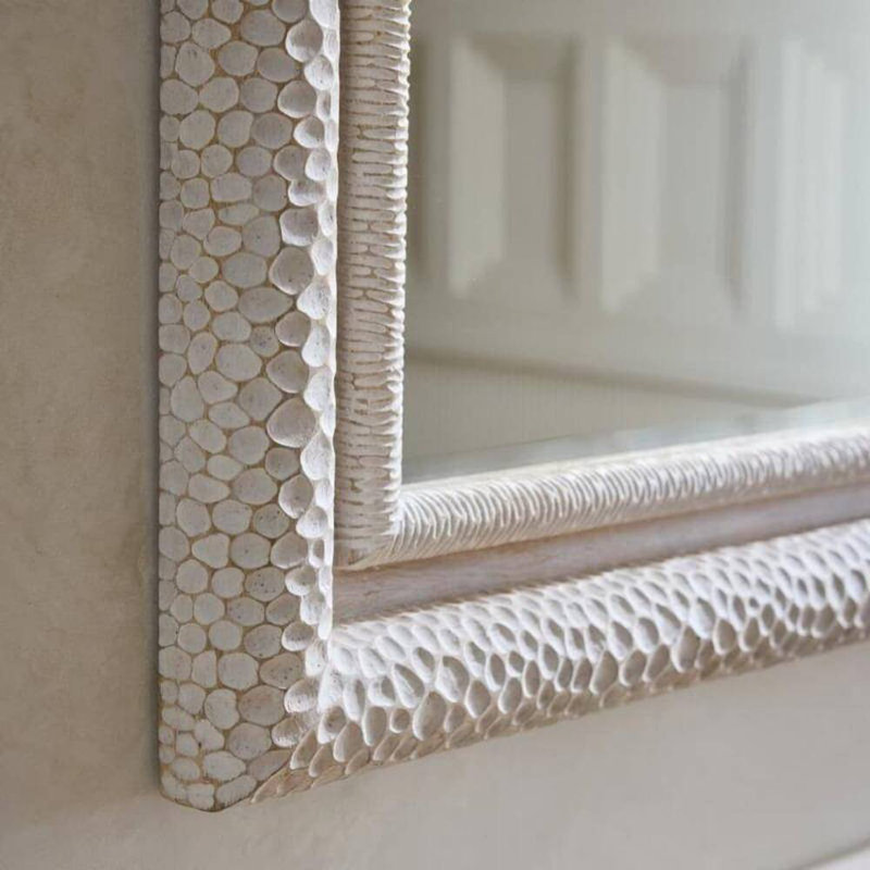 Indo Rectangle Solid Wood Beveled Mirror
