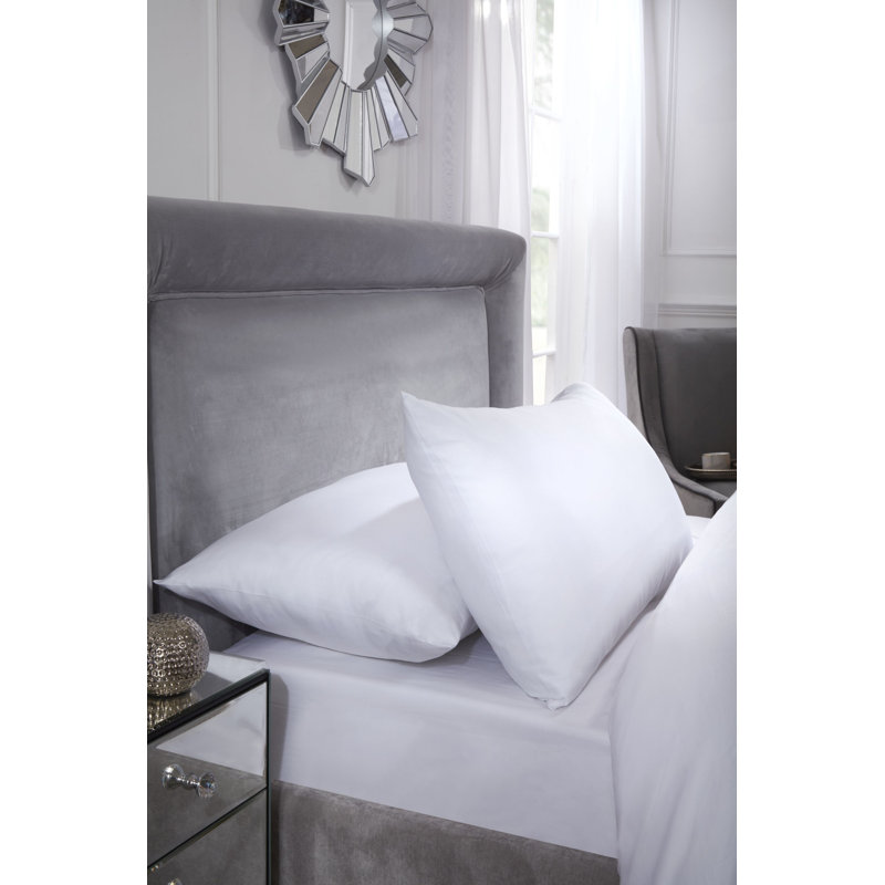 Egy.Cotton T201 Satin No Pattern Duvet Cover, White, Kingsize Duvet Cover