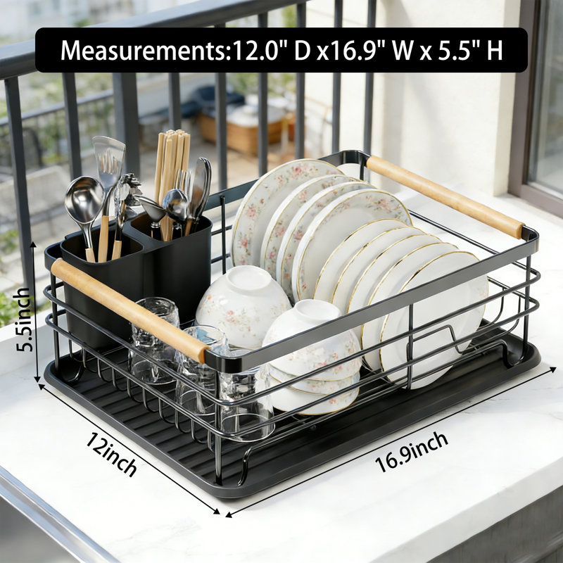 Dish Racks For Kitchen Counter Drying Rack Kitchen, Black