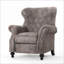 Fauteuils inclinables | Fauteuil inclinable avec accoudoirs roulés, brun noyer et amp; Gris clair | Accents de cuivre | Microfibre-1531755793