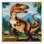 Machine Washable Dinosaurs Brown Area Rug