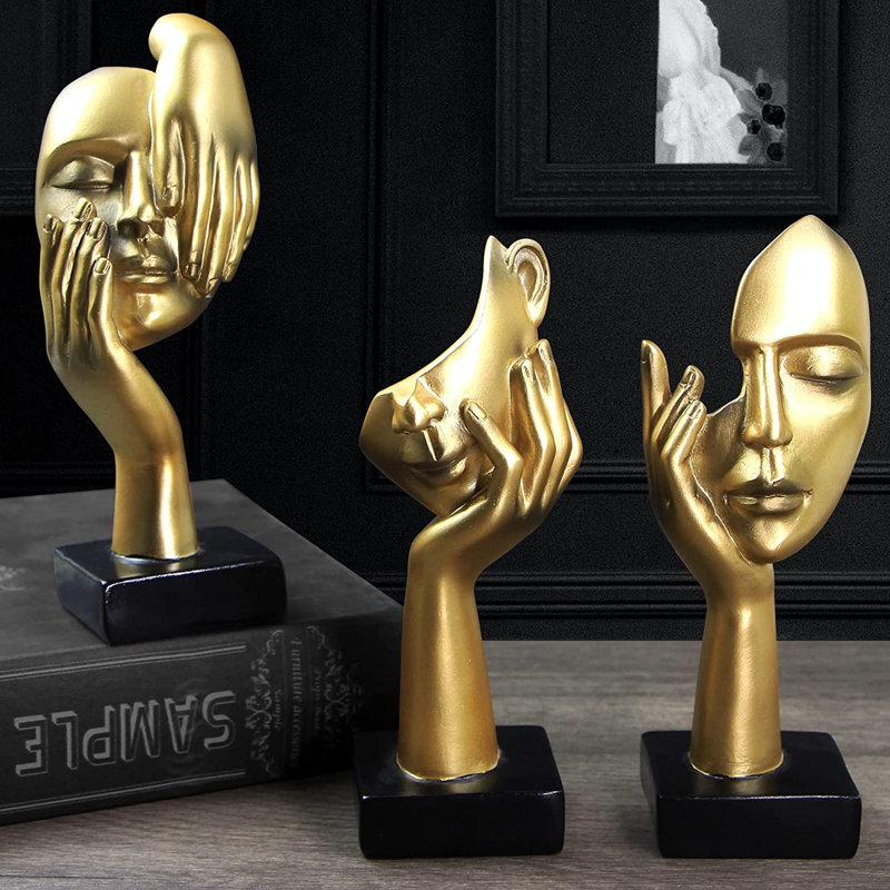 Celiana People Statue, Gold/Black