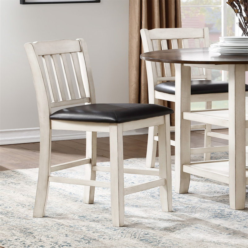 Table de jeu à hauteur de comptoir 5 pièces Mauricio avec 2 tablettes inférieures et 4 chaises