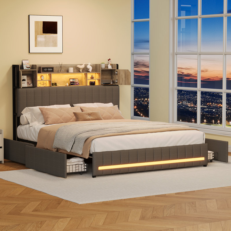 Bed, European Double (140 x 200 cm), Dark Grey