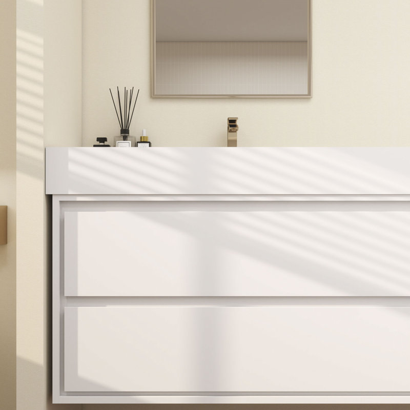 Victoria 84''Bathroom Vanity Base, Glossy White