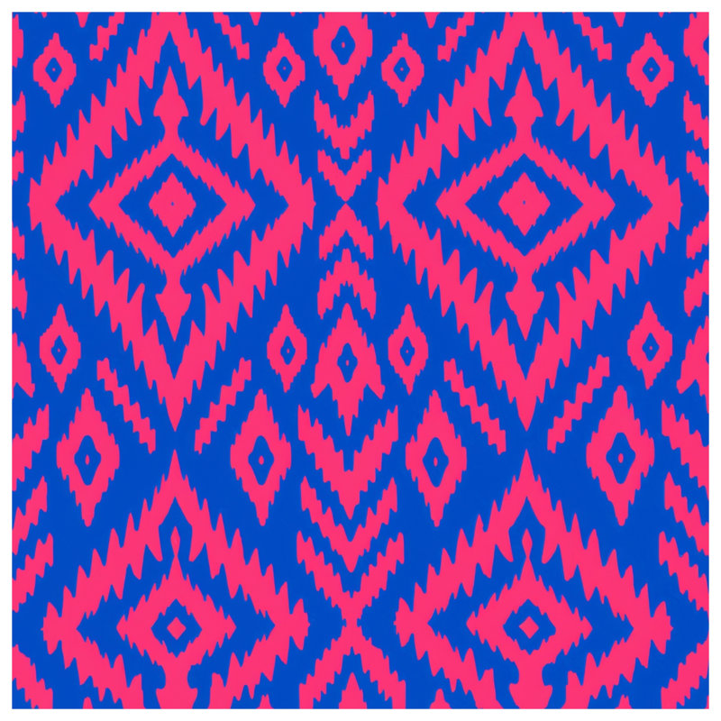 Édredon rose, bleu et ikat, Simple extra long