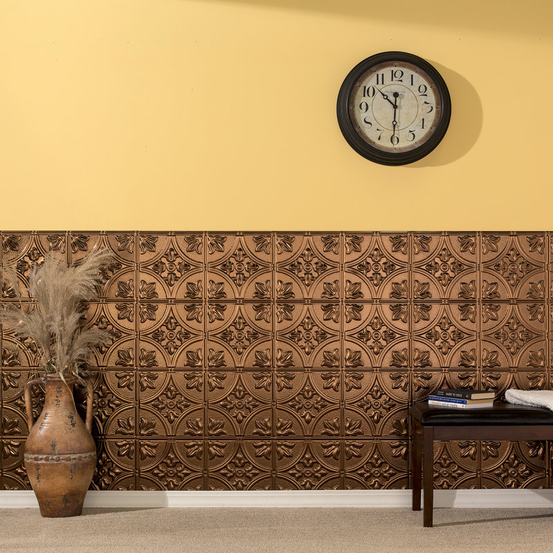 FASÄDE Traditional Style/Pattern 2 Decorative Vinyl 4'X8' Wall Panel, Oil Rubbed Bronze