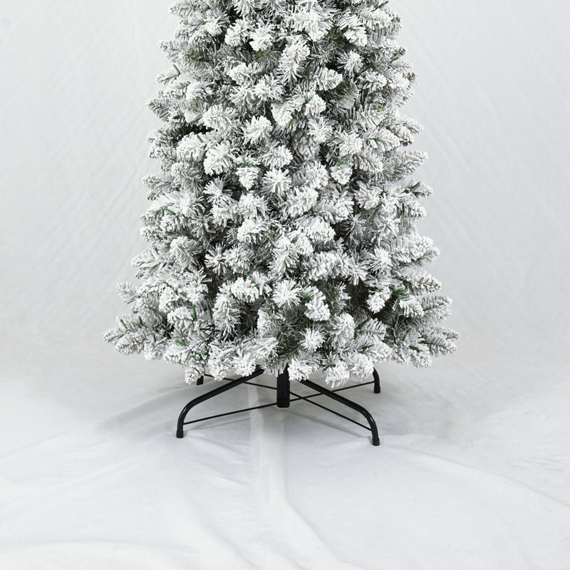 3 Pcs Flocked Artificial Christmas Tree Set with Lights
