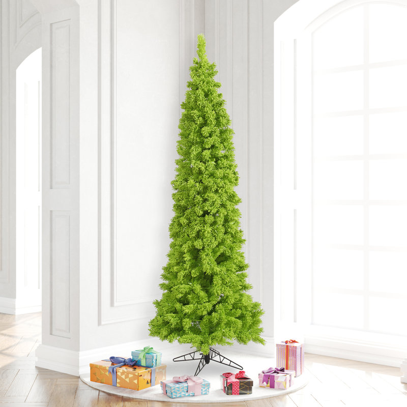 Arbre de noël artificiel 7,5' avec un pied Flocked Lime Fir