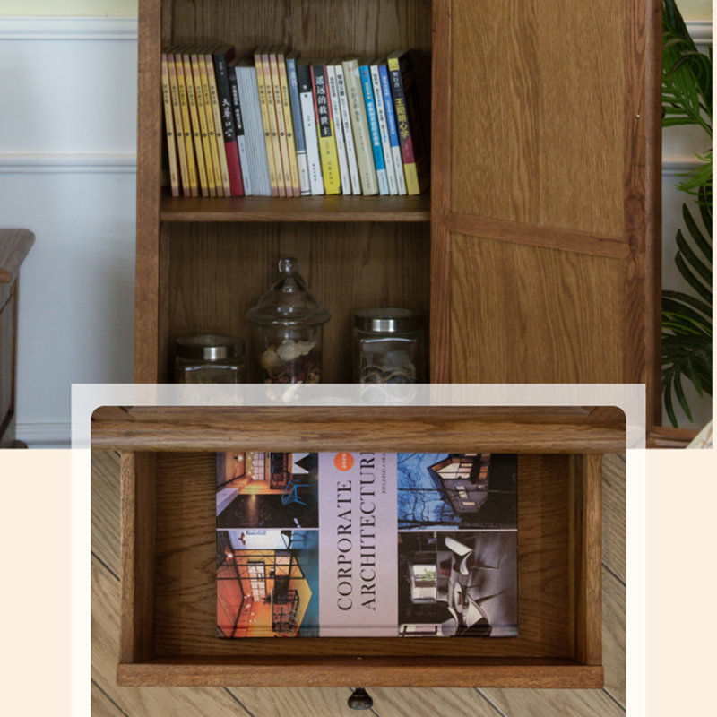 American Style Rustic Carved Bookcase