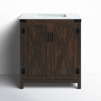 Slayton 30'' Single Bathroom Vanity with Engineered Marble Top