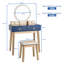 Bark Dressing Table with Mirror