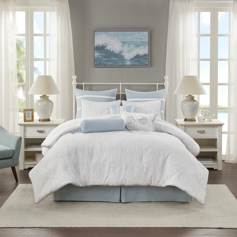 Comforter Set White, King Comforter + 2 Shams