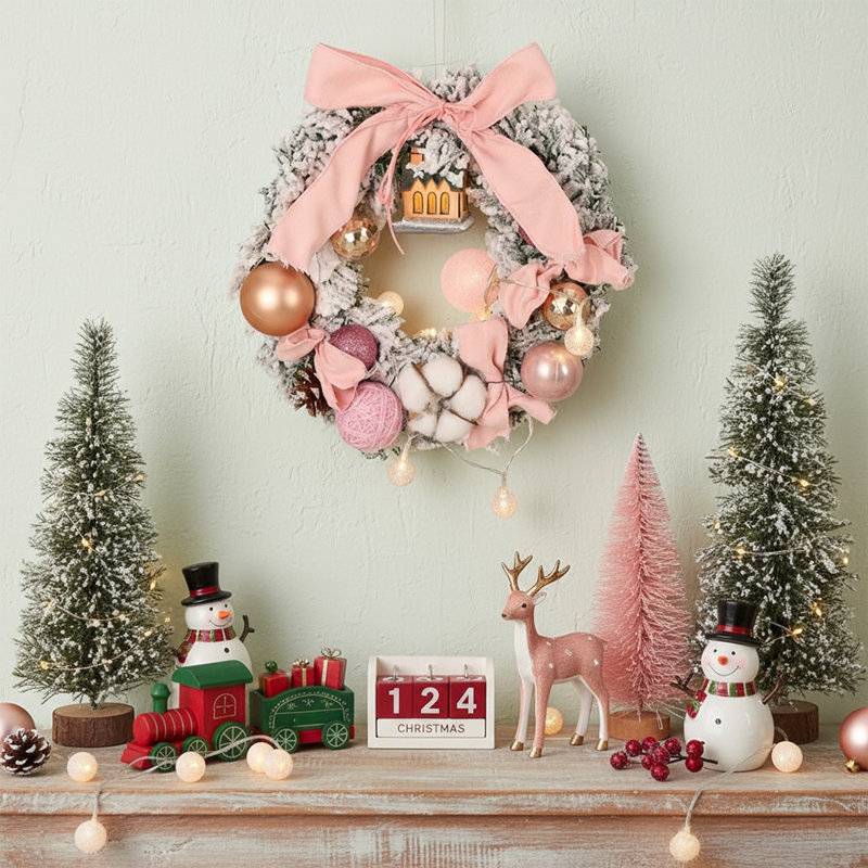 Elegant Christmas Wreath with Mixed Decorations